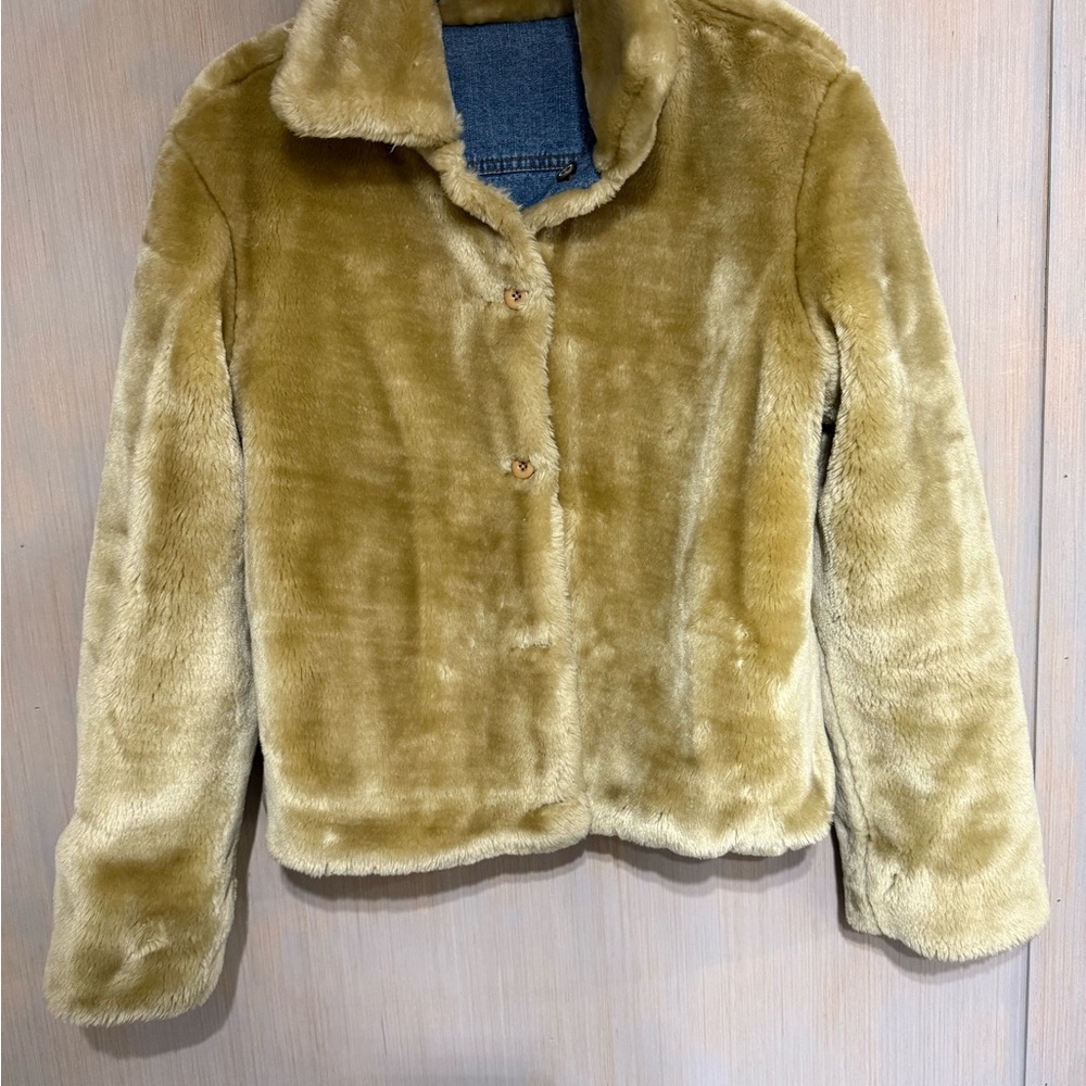 Reversible Blue Denim Jacket Reversible to Faux Fur - Picture 6 of 8